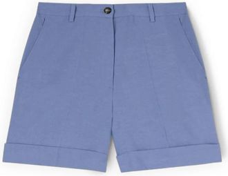 Motivi Short Shorts - Dames - Korte Broeken - Blauw - 2XS - Linnen - Korte Broeken