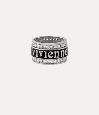 Vivienne Westwood Jacob Ring Platinum-white-cz-black-resin Platinum-white-cz-black-resin Unisex