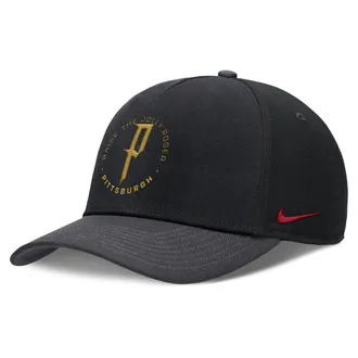 Nike Pittsburgh Pirates City Connect Rise Nike Mens Dri-FIT MLB A-Frame Adjustable Hat in Black | NB46166NPTB-NLH