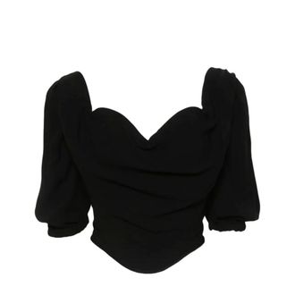 Vivienne Westwood Blouses, female, Black, Size: L Black Corset Top for Sunday Outfits