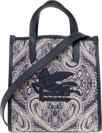 Etro Borsa tote Love Trotter piccola con stampa paisley - Blu