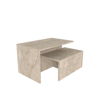 Habitat et Jardin Tavolo Estraibile (2 Pezzi) In Legno twins 72 X 45 X 42 Cm - Travertino