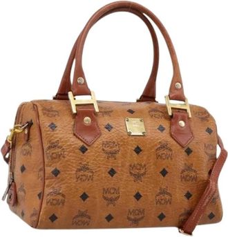 MCM Pre-owned Boston Bag - Dames - Vintage Handtas - Bruin - ONE Size - Leer - Vintage