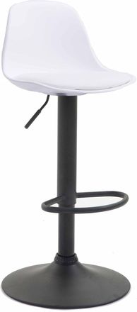 Clp Clp - Taburete Kiel Estructura De Pl&aacute;stico & Asiento De Polipiel Negro Blanco