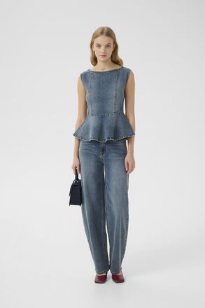 Gestuz Mouwloos shirt GZviva Loose fit blue