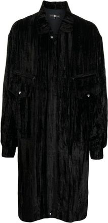 Edward Crutchley Cappotto in velluto - Nero