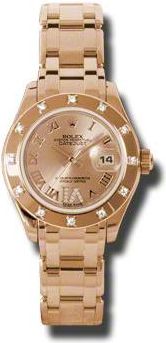 Rolex Lady-Datejust Pearlmaster Champagne Dial 18K Everose Gold Automatic Ladies Watch 80315CRDPM