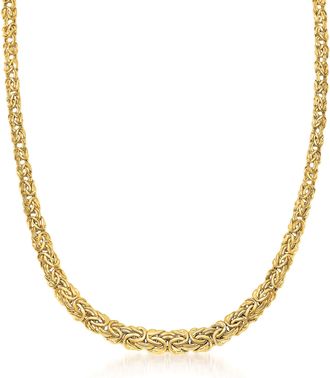 Canaria Canaria 10kt Yellow Gold Graduated Byzantine Necklace