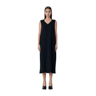 Yohji Yamamoto Midi Dresses, female, Black, Size: M Double Knit Midi Dress