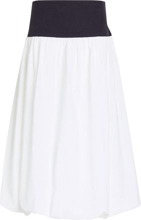 Les Vacances d'Irina Jupe Bouffante Pleated Cotton Midi Skirt - White - 1 (XS / S)