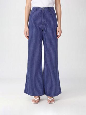 Baum Und Pferdgarten Nilea Pinstriped High-Waisted Wide-Leg Jeans