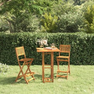 vidaXL Juego Muebles De Bar De Jard&iacute;n 3 Piezas Madera Maciza De Acacia Vidaxl