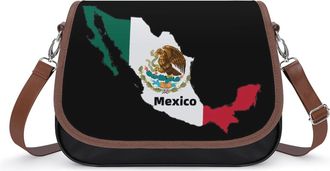 Generic Flag Map of Mexico Small Womens Crossbody Bags Shoulder Handbag with Adjustable Strap for Travel