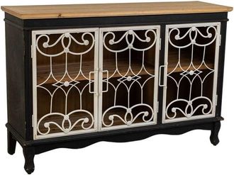 Wanderlust Deco Aparador De Madera Y Metal Negro 120x36x80.5