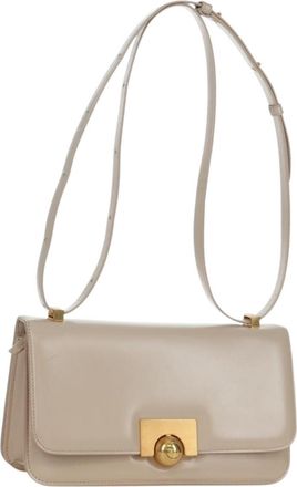Bottega Veneta Bv Classic Textured Calfskin Beige Leather Handbag (Pre-Owned)