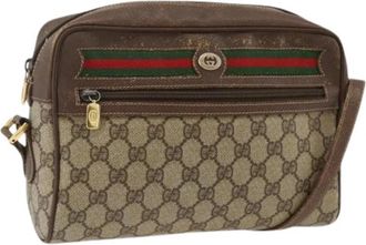 Gucci Pre-owned Vintage GG Canvas Schoudertas - Dames - Vintage Schoudertas - Beige - ONE Size - Leer - Vintage