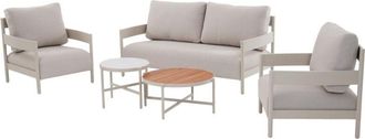Vente-Unique Vente-unique - Salotto da giardino in alluminio: un divano 2 posti, 2 poltrone e 2 tavolini Beige - lomam di mylia
