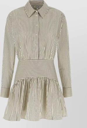 Staud striped cotton poplin shirt mini dress