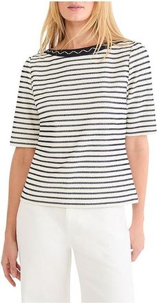 Nic+Zoe Embroidered Boatneck Top Womens Clothing Indigo : XL, Cotton/Polyester/Spandex