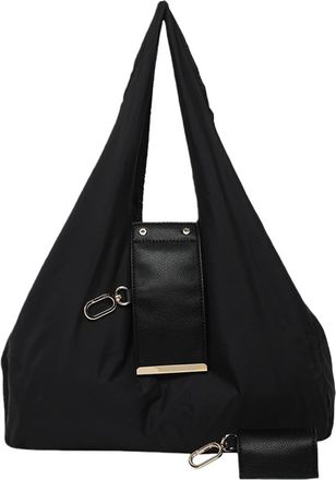 Generic Keychain Tote Bag, Portable Handbag for Daily Errands, Reusable Grocery & Travel Bag, Compact & Expandable Vegan Leather Key Ring Tote (2*Black)