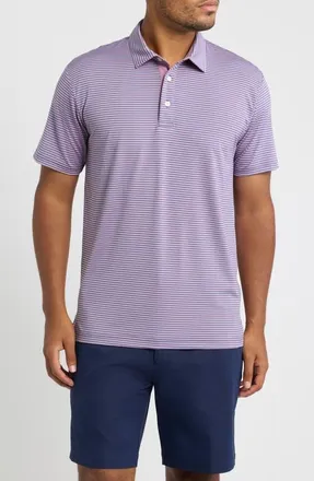 Swannies Smith Stripe Performance Golf Polo in Blue Horizon at Nordstrom, Size Xx-Large