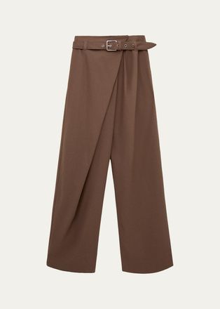 Loewe Belted Wide-Leg Wrap Trousers
