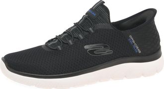 Skechers Mens Summits High Range Slip-On Sneakers, Black Mesh/Wht Trim, 13 UK
