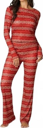 PJ Salvage Holidays Long Sleeve Pajama Top In Red