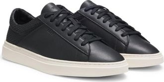 BOSS Low-top trainers with woven and grained effects