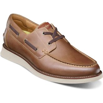 Florsheim Launch Moc Toe Lace-Up Boat Shoe in Brown at Nordstrom, Size 10.5