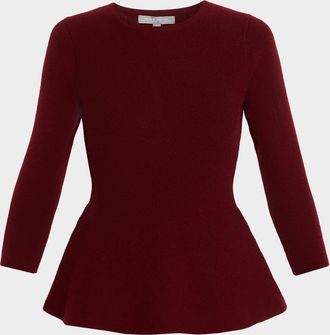 Neiman Marcus Cashmere Peplum Sweater