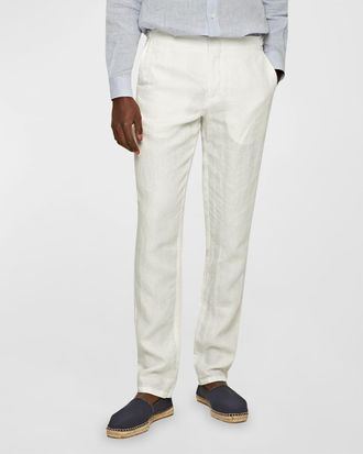 Orlebar Brown Mens Griffon Tailored Linen Pants