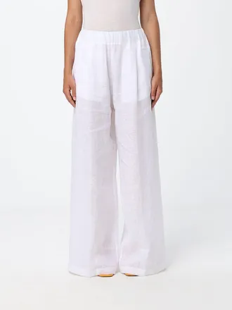 Semicouture Pantaloni wide-leg in lino