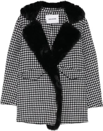 Ava Adore Cappotto in pied-de-poule - Nero