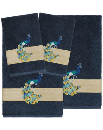 Linum Home Textiles 100% Turkish Cotton Penelope 4Pc Embellished Towel Set