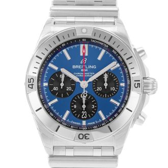 Breitling Pre-owned Breitling Chronomat B01 42 Chronograph Automatic Chronometer Blue Dial Mens Watch AB0134