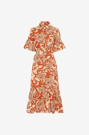 La DoubleJ Ausgestelltes Hemdkleid aus Popeline Choux Midi Reef