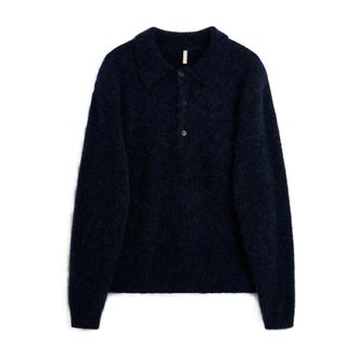 Sunflower Mohair Polo - Heren - Truien - Blauw - Maat: L Mohair