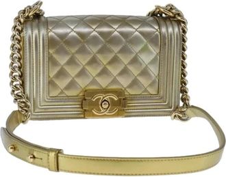 Chanel Pre-owned Vintage Schoudertas van Patentleer - Dames - Vintage Schoudertas - Geel - ONE Size - Leer - Vintage