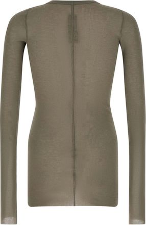 Rick Owens Ribbed Viscose-Silk Blend T-Shirt - Sage