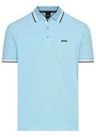 Boss Green by Hugo Boss Poloshirt BOSS GREEN Paddy, Herren, Gr. XXL, blau (light, pastel blau455), Jersey, Obermaterial: 100% Baumwolle, regular fit, hoch geschlossener Aussc