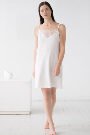 Salua Zuma Soft Lace Chemise in Soft White at Nordstrom, Size X-Small