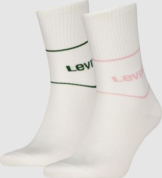 Levi's Short Cut Logo Sport Socks 2 pack - Hombre - 35 - Multicolor / White/Green/Pink