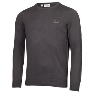 Calvin Klein Mens Round Neck Golf Sweater - Steel Grey - XXXXL
