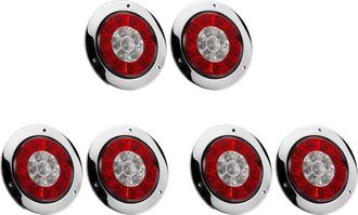 OEM 6 Piezas De Luces Led Redondas De 4 Pulgadas Para Camiones Y Remolques, Luces De Freno Rojas Y Naranjas, Luces De Se&ntilde;alizaci&oacute;n De Estacionamiento Para