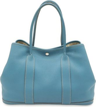 Herm&egrave;s Light Blue Leather Handbag Shoulder Bag Tote Bag (Pre-Owned)