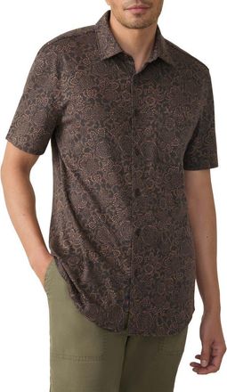 Faherty Hermosa Short Sleeve Button-Up Shirt in Citrus Blossom at Nordstrom Rack, Size X-Large