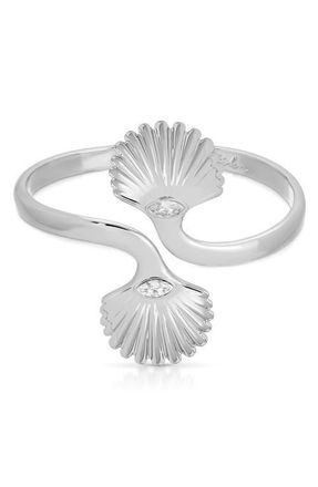 Ettika Santorini Shell Cuff Bracelet in Silver at Nordstrom