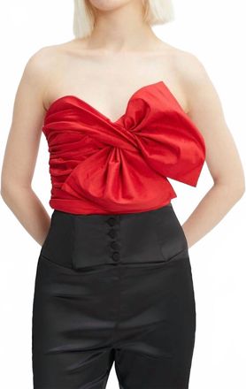 Bardot Lexana Bow Bustier Top In Red