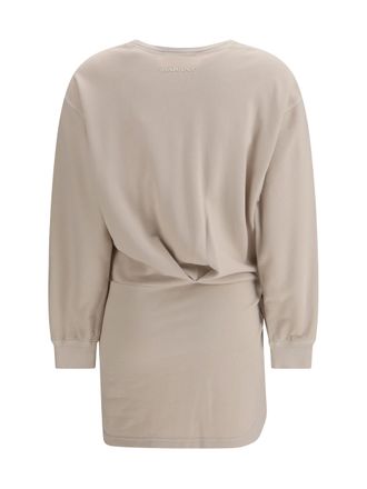 Isabel Marant Womens Zae Fleece Dress Beige Cotton